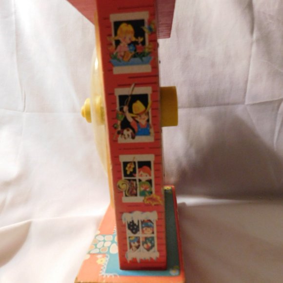 Vintage Fisher Price Music Box Teaching Clock Toy 1968 - Picture 7 of 10